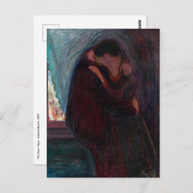 Carte Postale Edvard Munch - Le Baiser (Devant / Derrière)