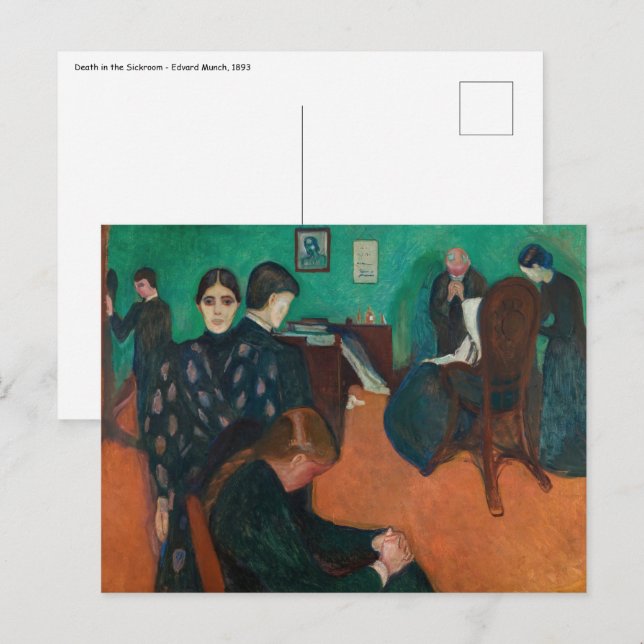 Carte Postale Edvard Munch - Mort dans la salle de repos v1 (Devant / Derrière)