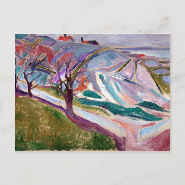 Carte Postale Edvard Munch Paysage, Kragerø (Devant)