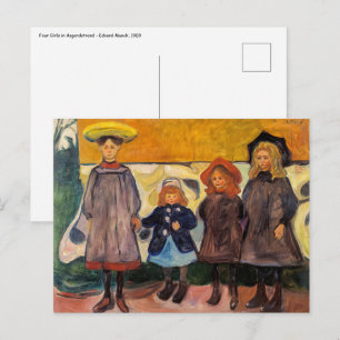 Carte Postale Edvard Munch - Quatre filles à Asgardstrand