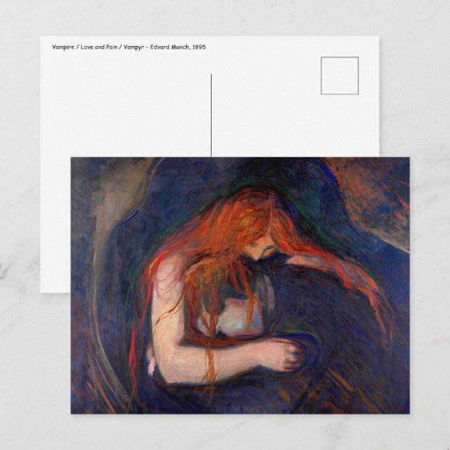 Carte Postale Edvard Munch - Vampire / Amour et douleur (Devant / Derrière)