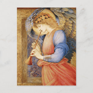 Carte Postale Edward Burne-Jones - Un ange qui joue à Flageolet
