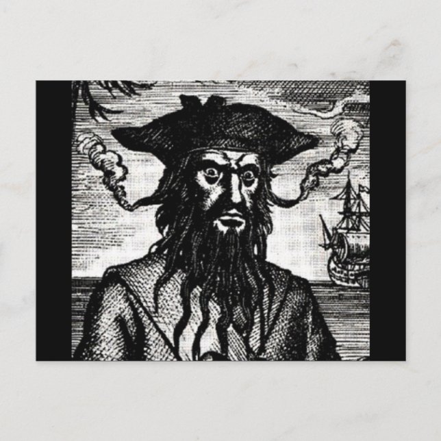 Carte Postale Edward Teach Portrait (Devant)