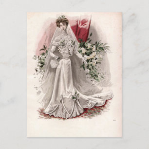 Carte Postale Edwardian Lady En Mariage Gown Vintage Mode