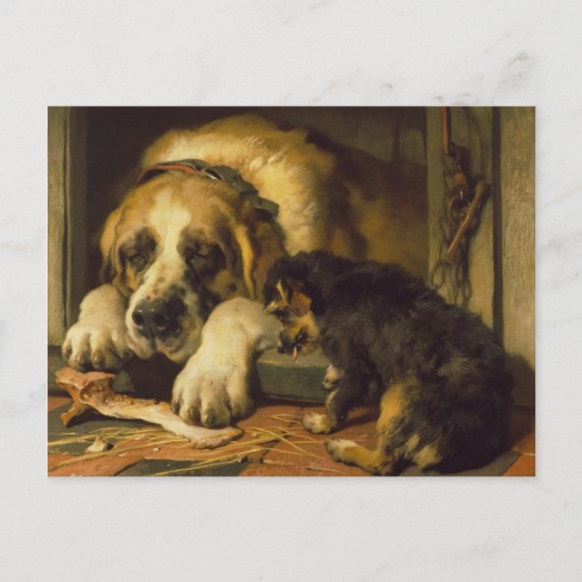 Carte Postale Edwin Henry Landseer | Les miettes douteuses (Devant)