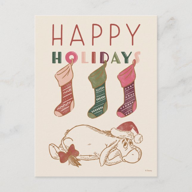 Carte Postale Eeyore | Joyeuses Fêtes (Devant)