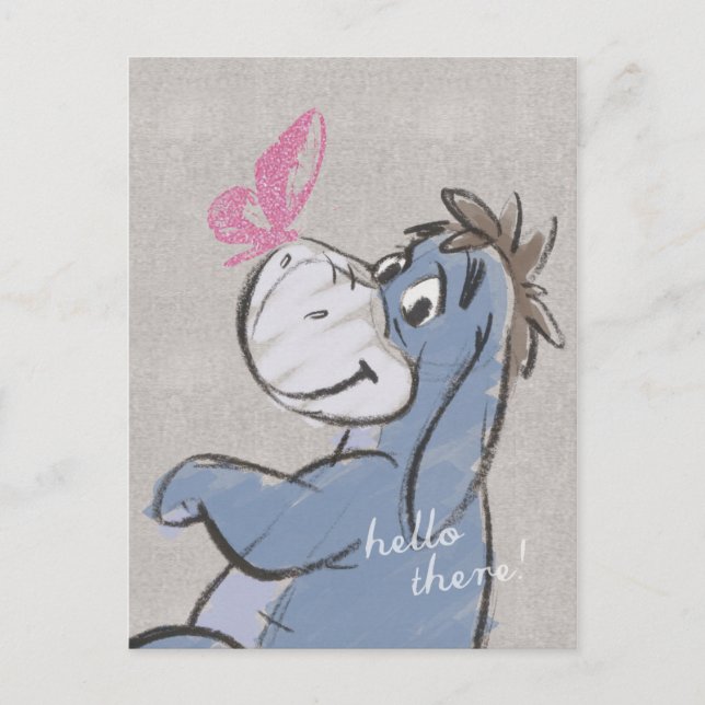 Carte Postale Eeyore Sketch - Hello There (Devant)