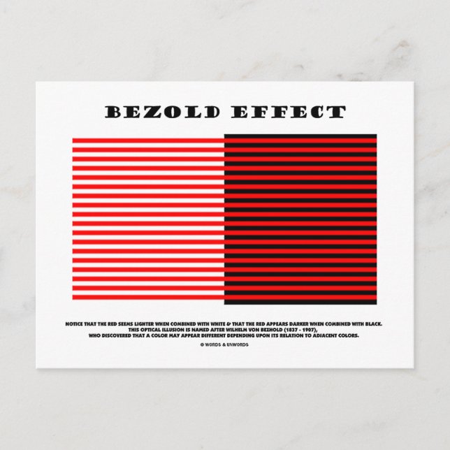 Carte Postale Effet Bézold (Illusion optique) (Devant)
