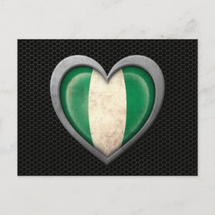 Carte Postale Effet de maillage en acier du pavillon du coeur ni
