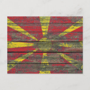 Carte Postale Effet du drapeau macédonien sur les panneaux de bo