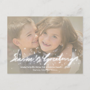 Carte postale Effet photo Joyeuses Fêtes Snowflake