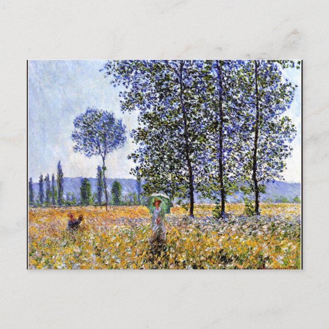 Carte Postale Effet soleil sous les peupliers, impressionnisme (Devant)