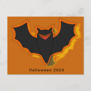 Carte Postale éffrayant Bat Halloween - Orange Thè
