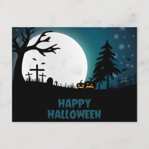 Carte postale Effrayant de la nuit d'Halloween