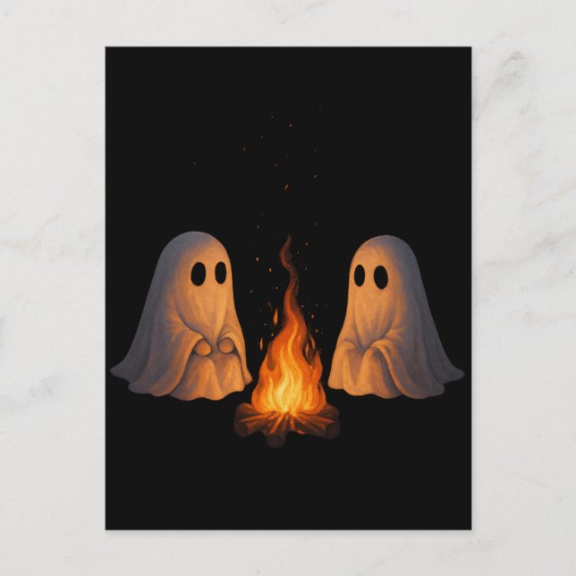 Carte Postale Éffrayant Feu de Feu de Feu de nuit Art - Hallowee (Devant)
