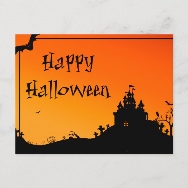 Carte postale Effrayant Halloween Night with Owls (Devant)