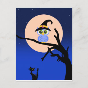 Carte postale Effrayant Halloween Night with Owls