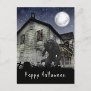 Carte Postale Effrayant Halloween Werewolf