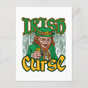 Carte Postale Effrayant Leprechaun irlandais malédiction Jour de