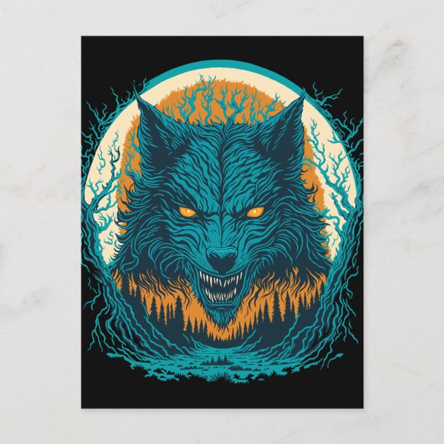Carte Postale Effrayant loup-garou (Devant)