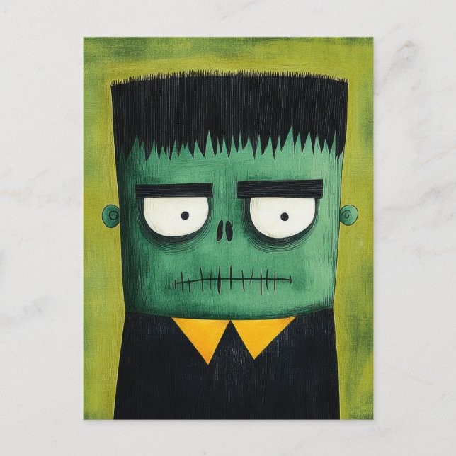 Carte Postale Éffrayante Cute Frankenstein Monster Halloween (Devant)