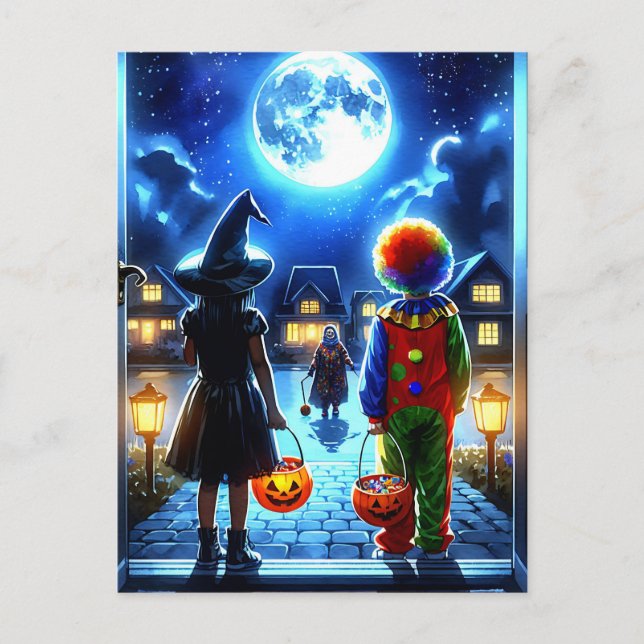 Carte Postale Éffrayante fête d'Halloween (Devant)