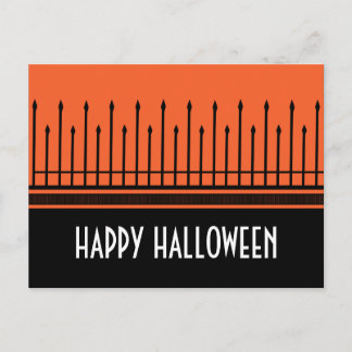Carte postale éffrayante Halloween Gate, Orange