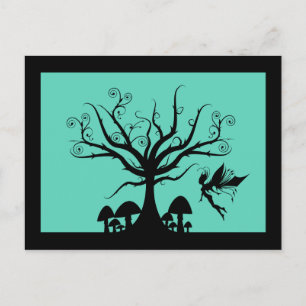 Carte postale Éffrayante noire et Turquoise
