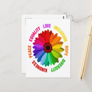 Carte Postale Égalité Amour Inclusion Espoir Diversité Gentilles