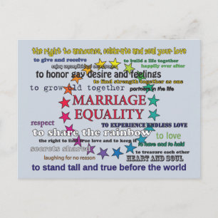 Carte Postale Égalité matrimoniale