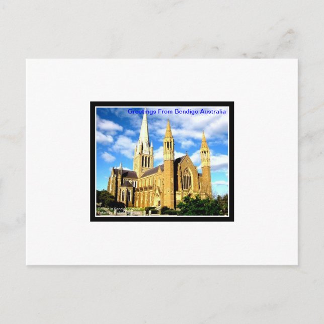 Carte Postale Église à Bendigo en Australie (Devant)