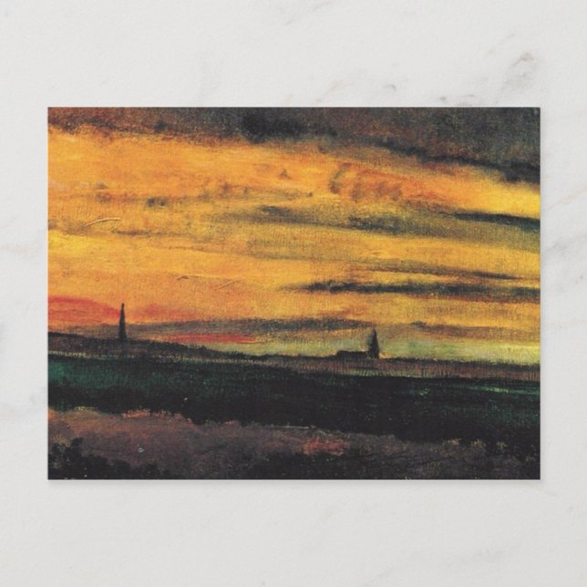 Carte Postale Église à Twilight Van Gogh Art (Devant)