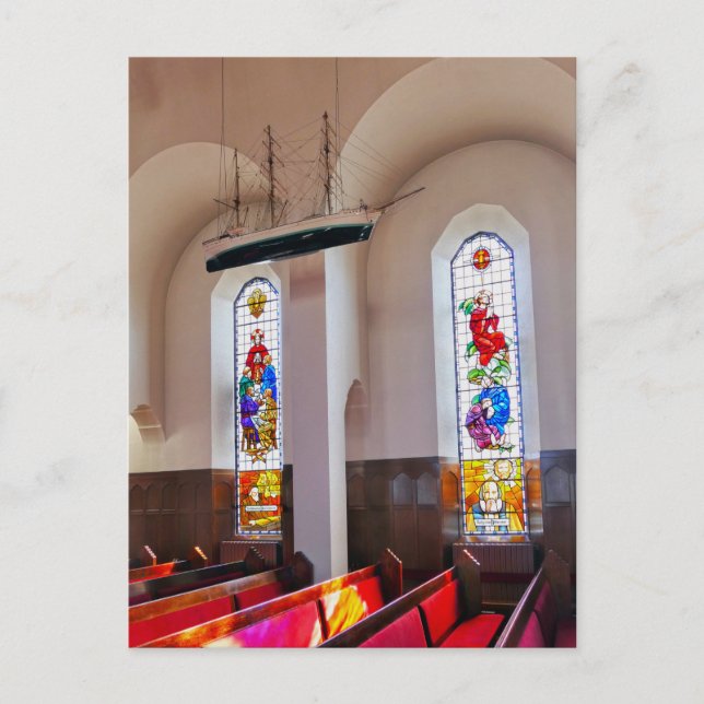 Carte Postale Eglise Akureyri Intérieur, Islande (Devant)