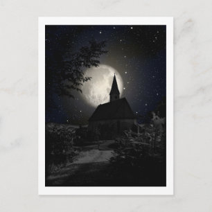 Carte Postale Église au clair de lune