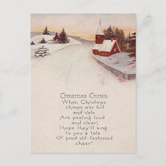 Carte Postale Église Christian Snow Winter (Devant)