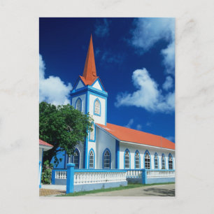 Carte Postale Eglise colorée sur l'île de Tahaa dans