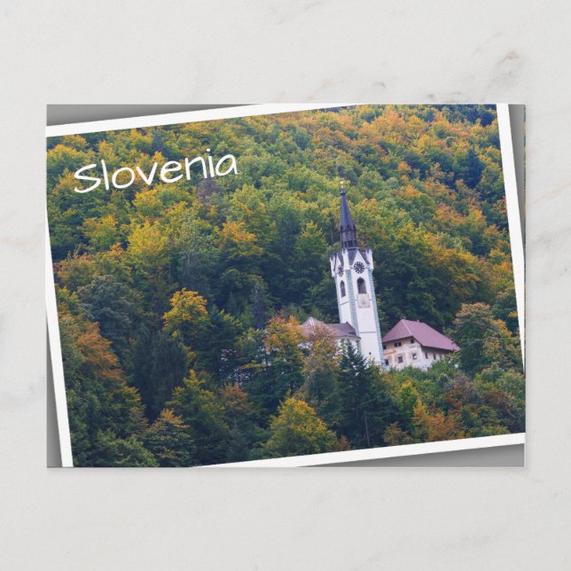 Carte Postale Eglise dans une forêt tropicale en Slovénie (Devant)