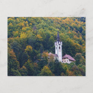 Carte Postale Eglise dans une forêt tropicale en Slovénie