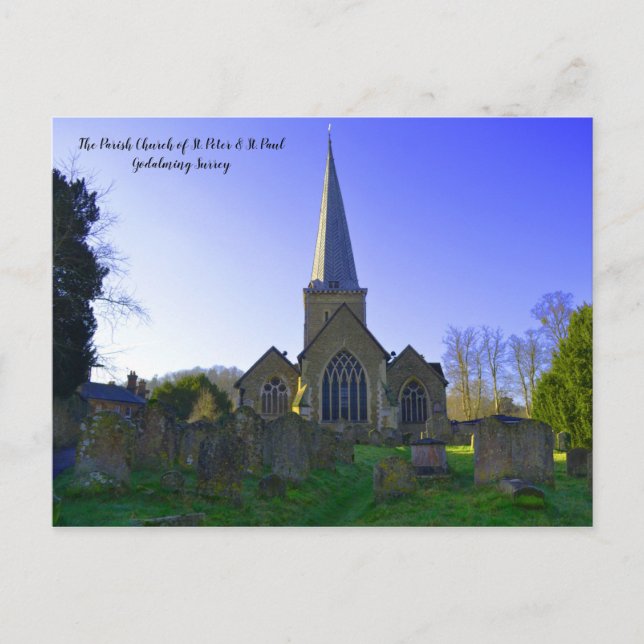 Carte Postale Église De Godalming D'Angleterre Le Matin (Devant)