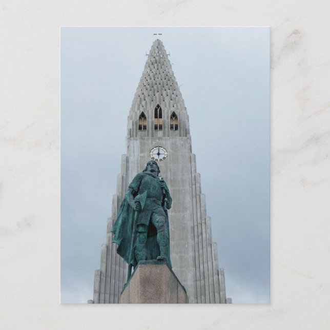 Carte Postale Eglise de Hallgrimskirkja, Reykjavik, Islande. (Devant)