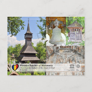 Carte Postale Église de la Nativité de la Vierge de Ieud UNESCO