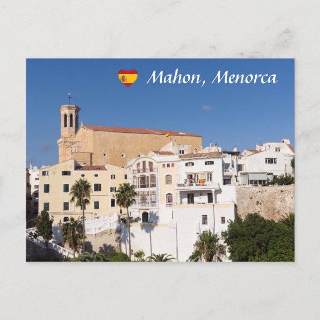 Carte Postale Eglise de Père Noël Maria - Mahon, Menorca, Espagn (Devant)