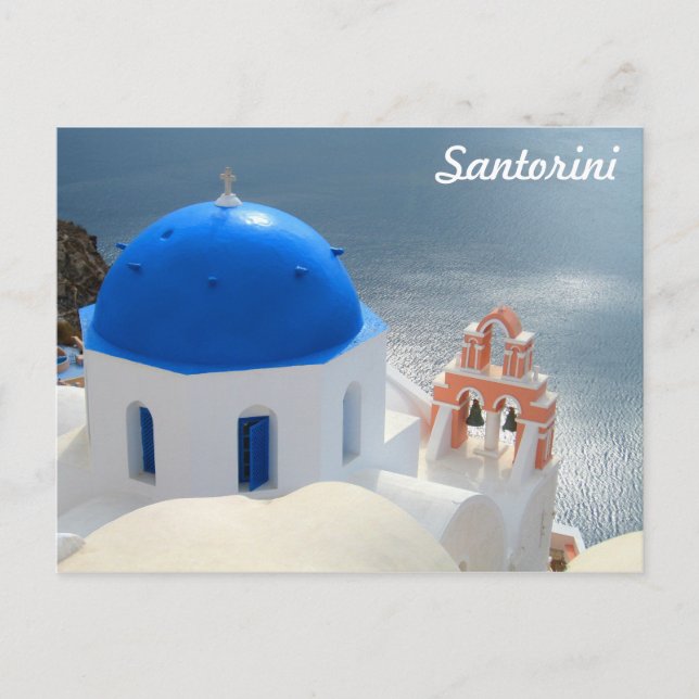 Carte Postale Église de Santorini pendant l'après-midi Sun (Devant)