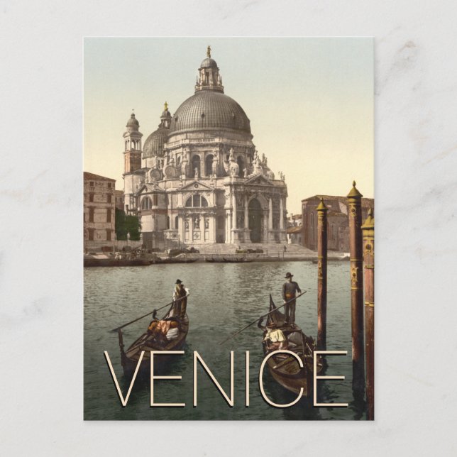 Carte Postale Eglise de Venise Italie de Salute Gondolas (Devant)