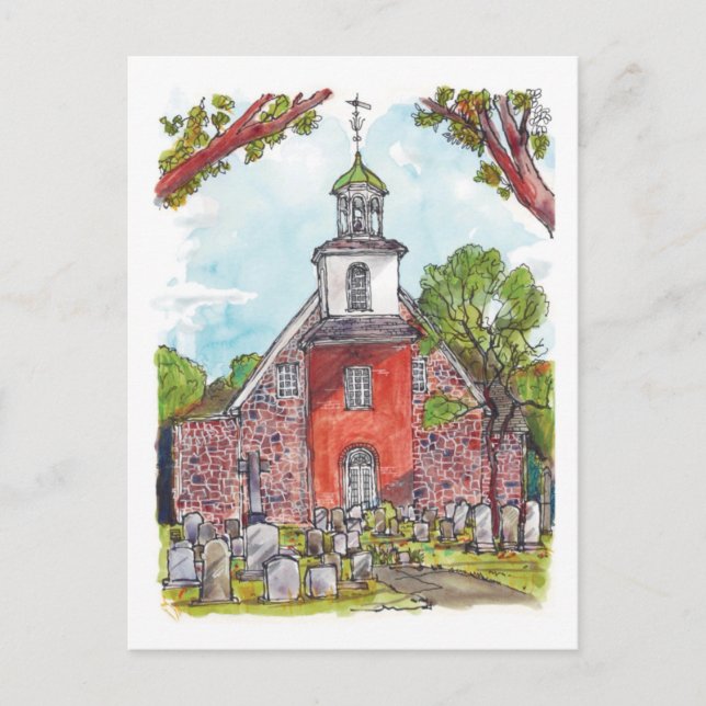 Carte Postale Église des Suédois, Wilmington, Delaware (Devant)