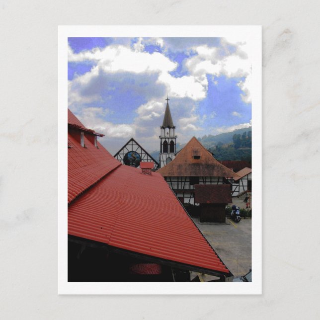 Carte Postale Église et paysage du toit rouge Venezuela (Devant)