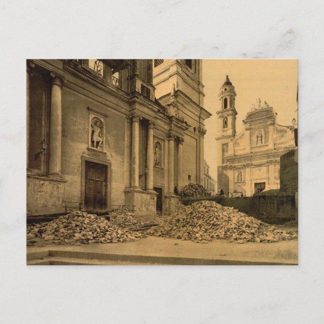 Carte Postale Église et Rubble, Sanremo, Ligurie, Italie (Devant)