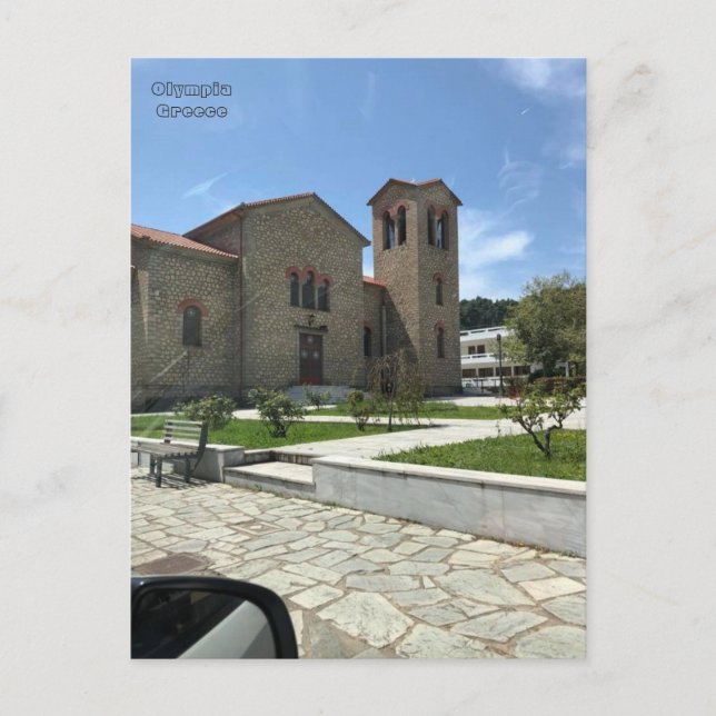Carte Postale Eglise grecque traditionnelle à Olympie moderne, G (Devant)