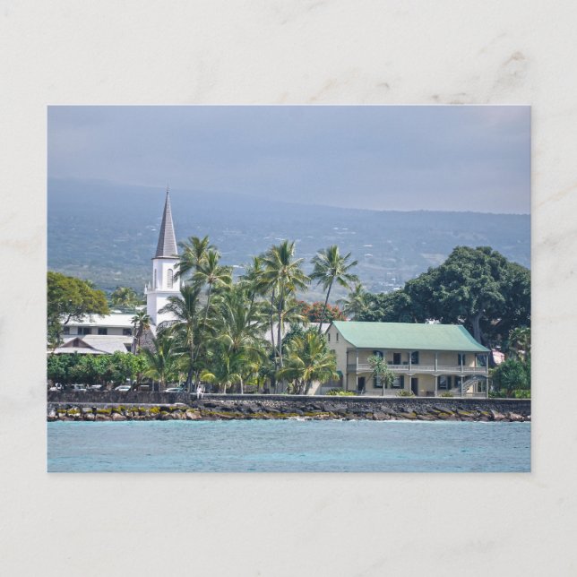 Carte Postale Église Mokuaikaua, Palais Hulihee, Kailua-Kona, (Devant)