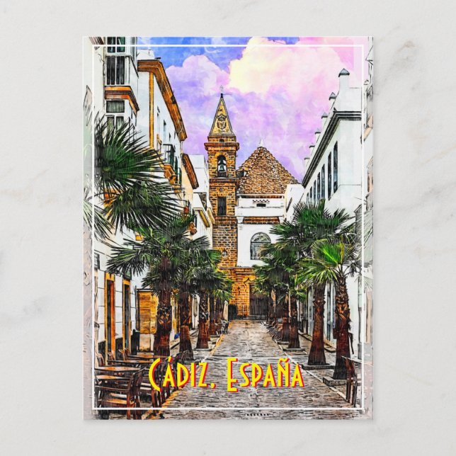 Carte Postale Eglise Nuestra Senora de la Palma. Cadix, Espagne. (Devant)